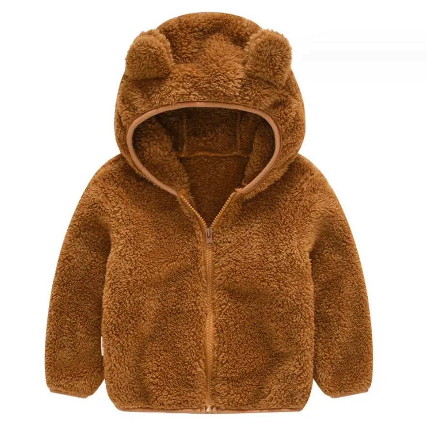 Baby's cute fleece winter coat with hood