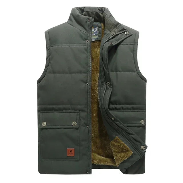 Men's sleeveless faux fur fleece vest