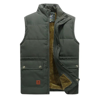 Men's sleeveless faux fur fleece vest