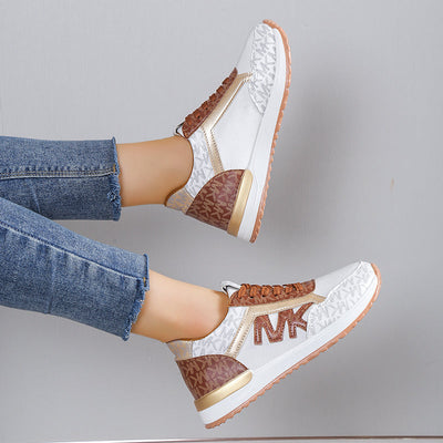 Women’s Sneakers – Low-Top Mesh – Cushioned Sole – Casual Athletic Fit