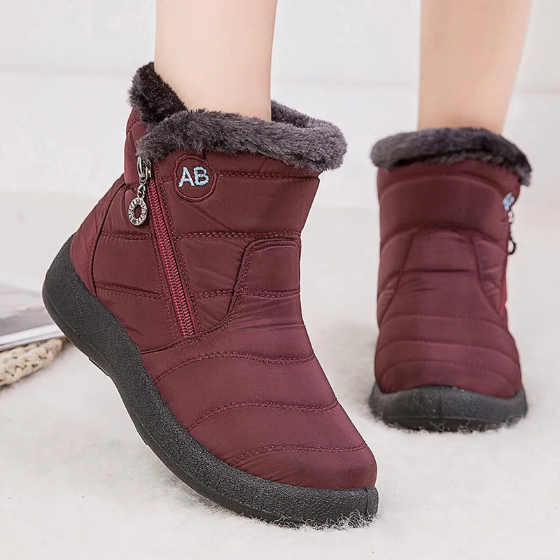 Fur-lined women's casual ankle boots