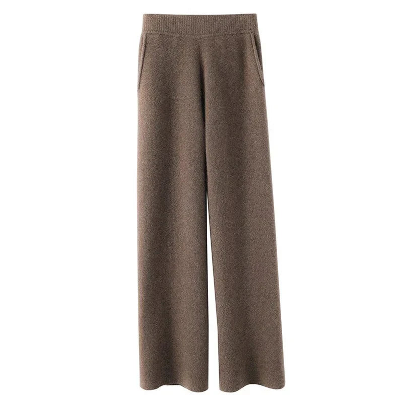 Women’s Sweatpants – Soft Fleece – Wide Leg – Elastic Waist – Full Length with Pockets