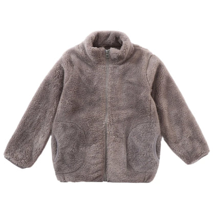 Coral velvet zipper fall winter coat for kids