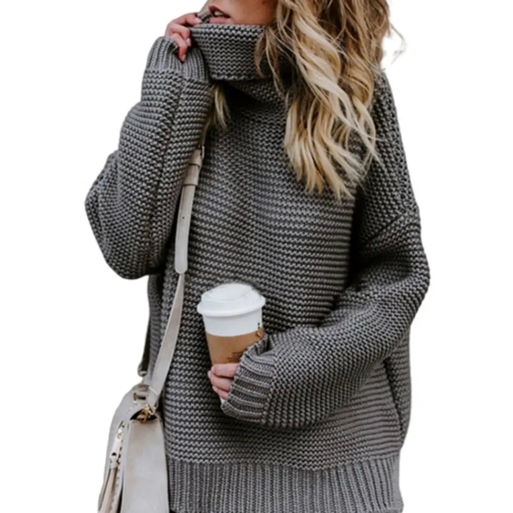 Women's loose roll-neck sweater