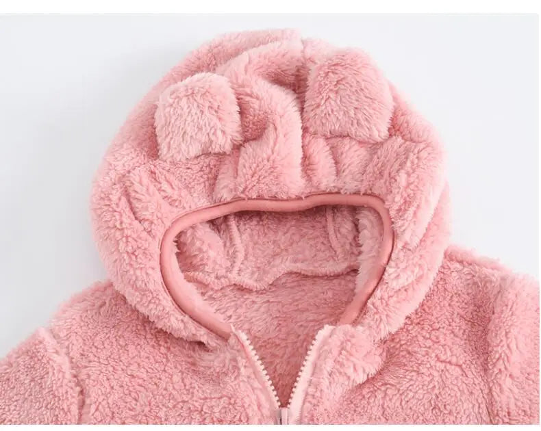 Baby's cute fleece winter coat with hood