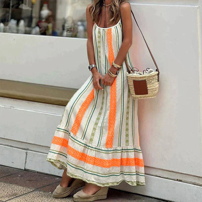 Stylish Orange Dress in Lightweight Fabric