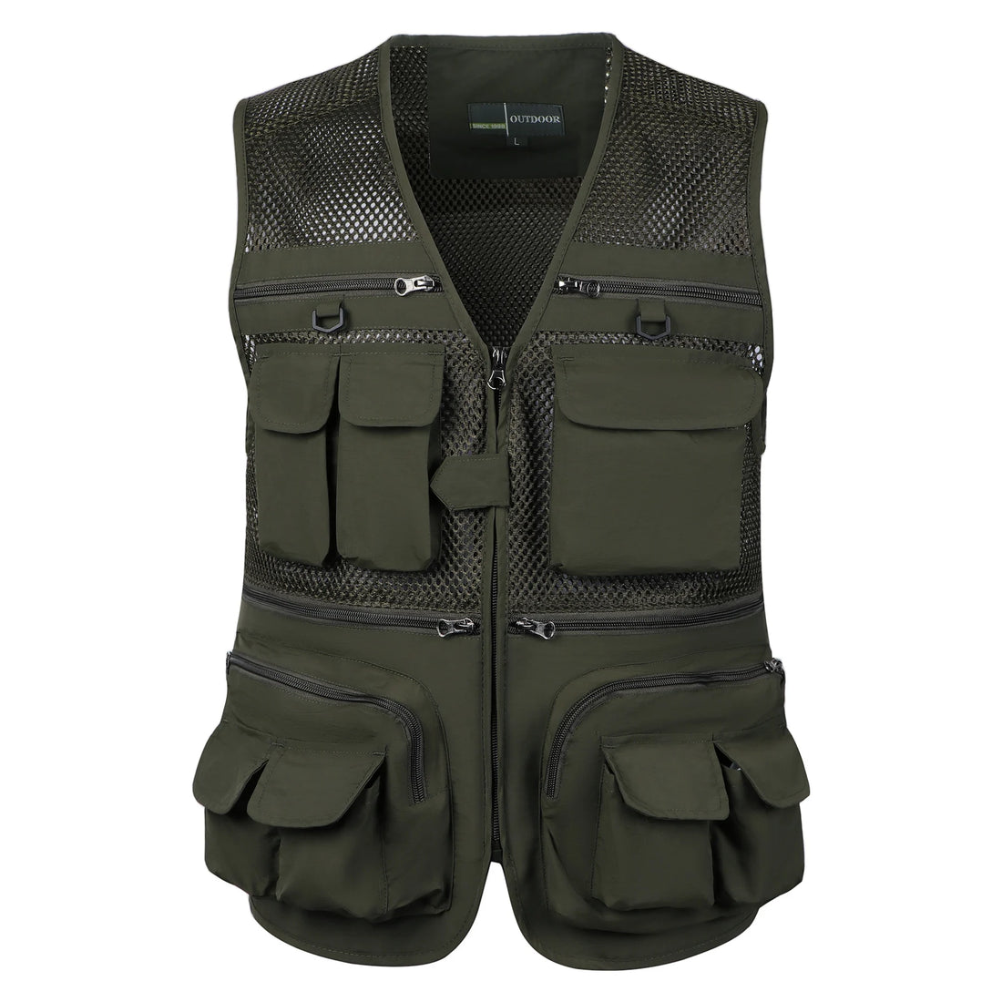 Herentactische outdoorvest met meerdere zakken en meshpanelen