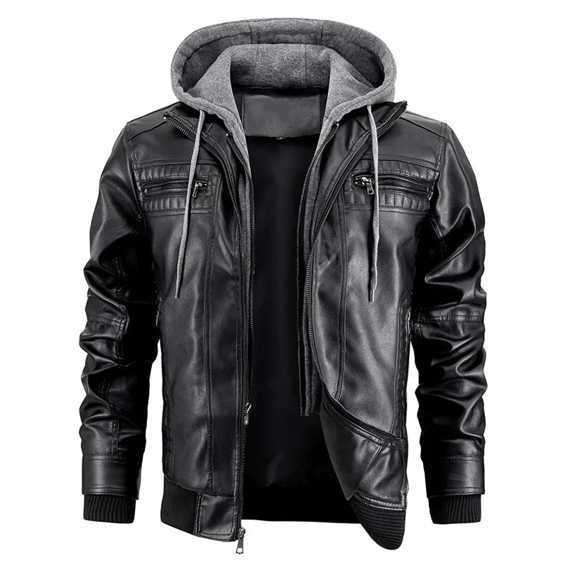 Men's jacket with detachable hood