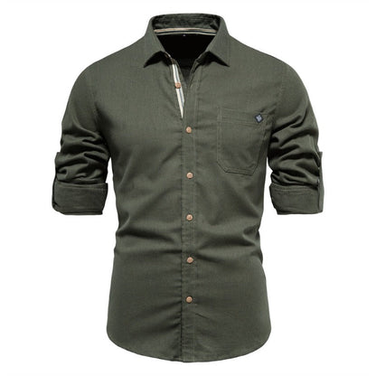 Slim fit button-down shirt for men