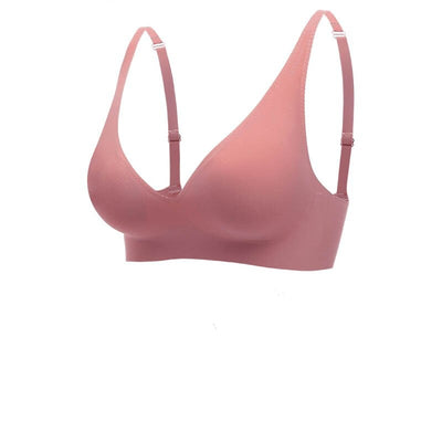 Women’s Seamless Bra – V-Neck – Wide Straps – Breathable Blend – Pull-On Fit