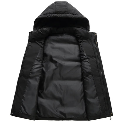 Men's Puffer Vest – Quilted Insulation – Adjustable Hood – Relaxed Fit – Zip Pockets