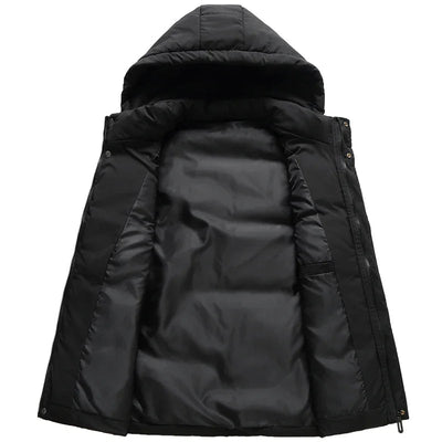 Men's Puffer Vest – Quilted Insulation – Adjustable Hood – Relaxed Fit – Zip Pockets