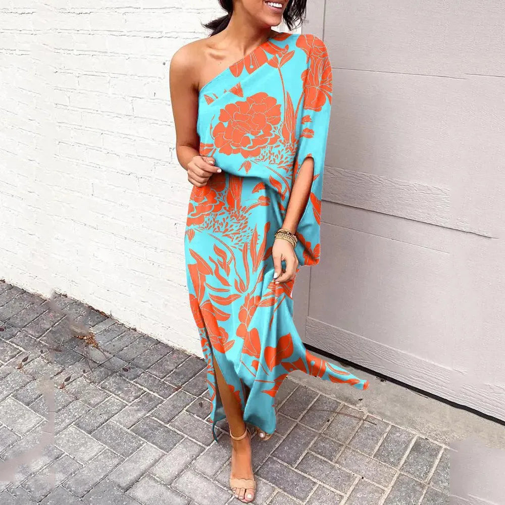 One-Shoulder Diagonal Dress