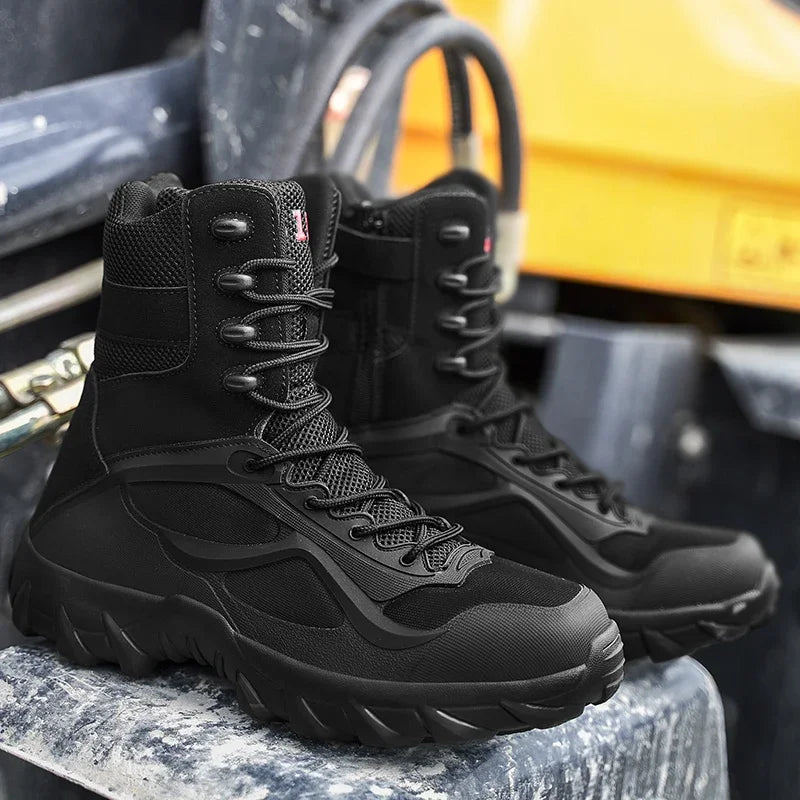 Men’s Tactical Boots – Waterproof – Ankle Support – Breathable Mesh – Rugged Grip Sole