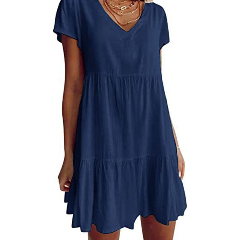 Lightweight Women's Dress - Short Sleeve Summer Dress