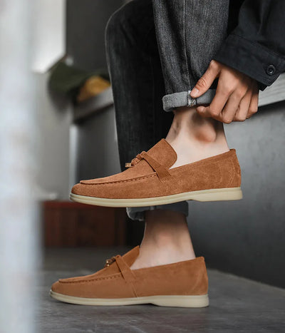 Men’s Suede Loafers – Slip-On Design – Rubber Sole – Smart-Casual Streamlined Fit