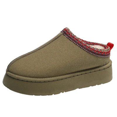 Women’s Snow Boots – Platform Sole – Fleece Upper – Faux Fur Lining – Ankle Length