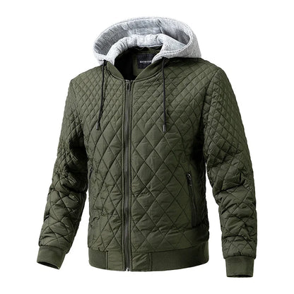 Men's windproof jacket with detachable hood