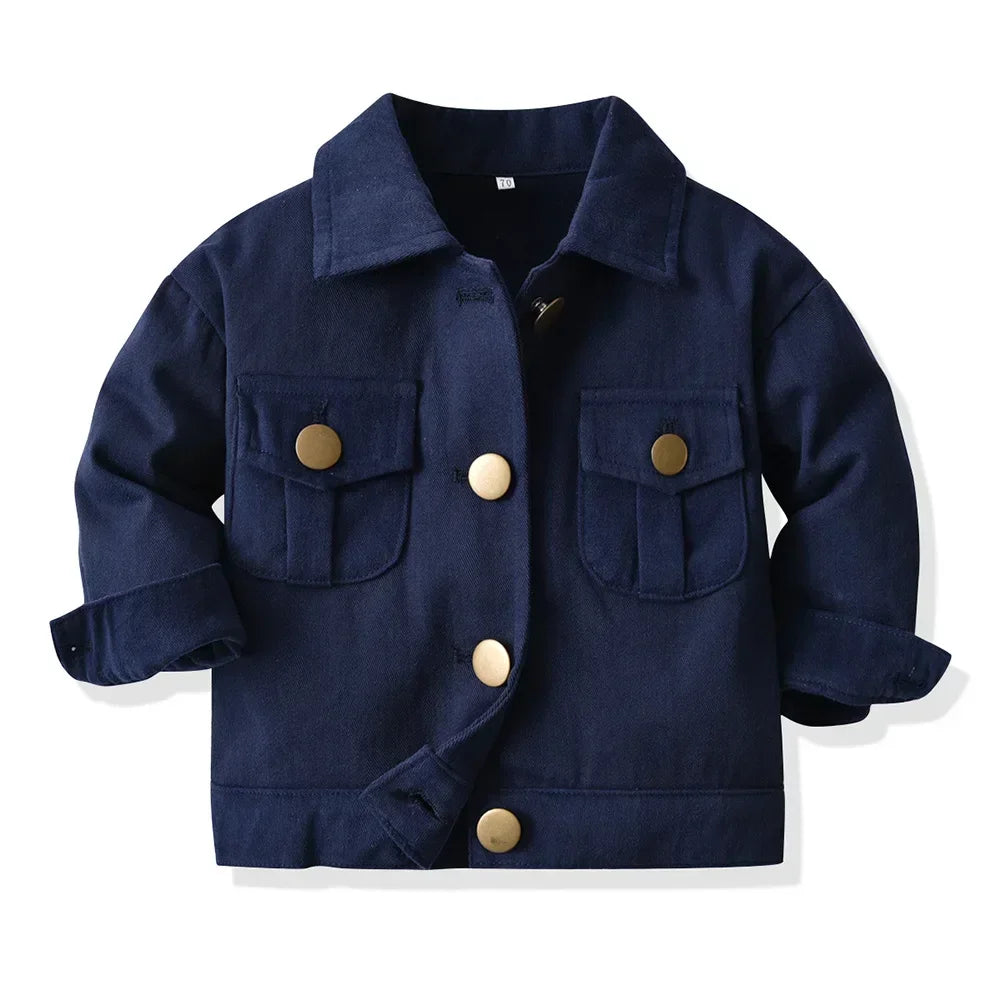 Children's long sleeve candy-colored denim jacket for autumn