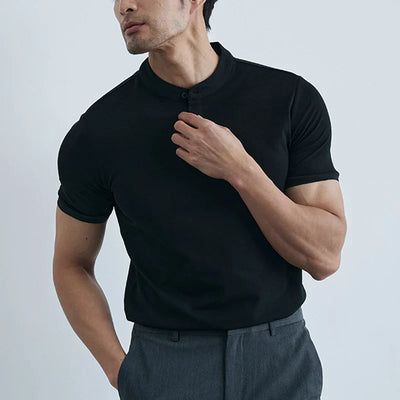 Men’s Slim Fit Tee – Lightweight Cotton – Collared Neck – Short Sleeve Casual Wear