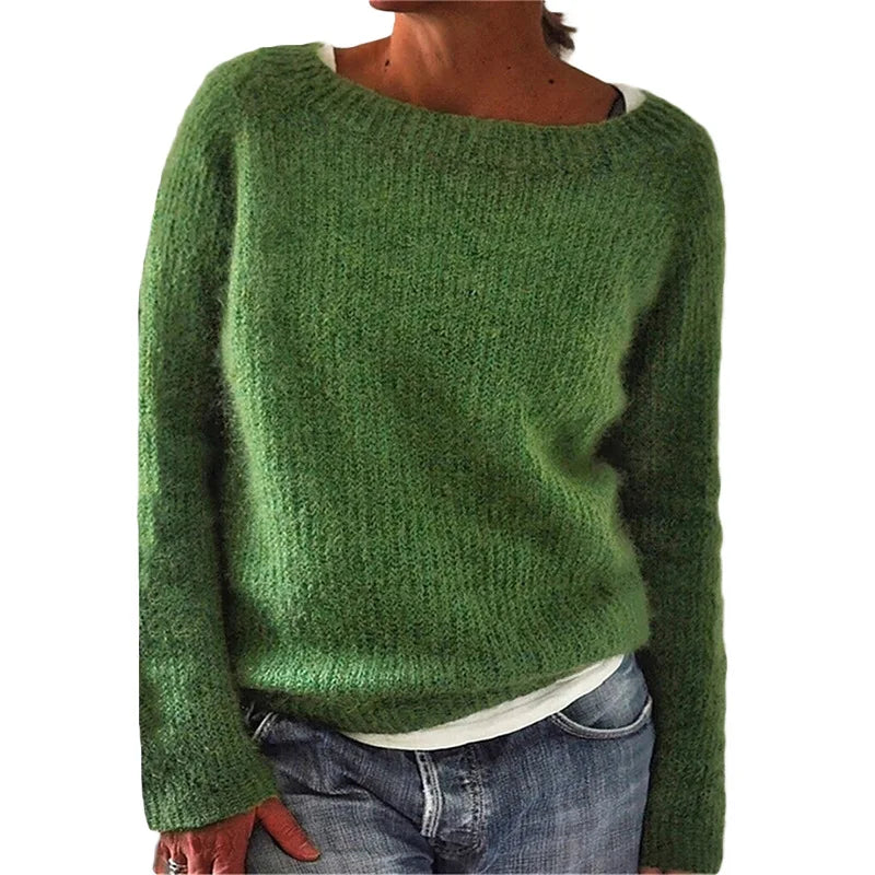 Women's loose knit boot neck sweater