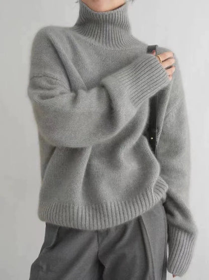 Women's new thick cashmere high collar sweater