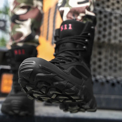 Men’s Tactical Boots – Waterproof – Ankle Support – Breathable Mesh – Rugged Grip Sole