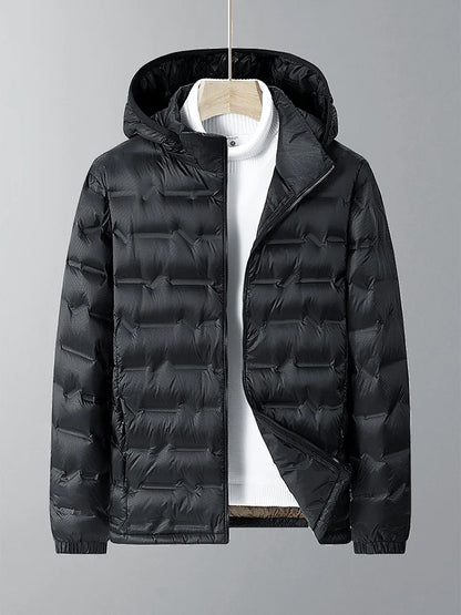 Men's casual lightweight winter jacket with hood