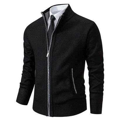 Men’s Fleece Vest – Slim Fit – Stand Collar – Full Zip – Soft Warm Layering Piece