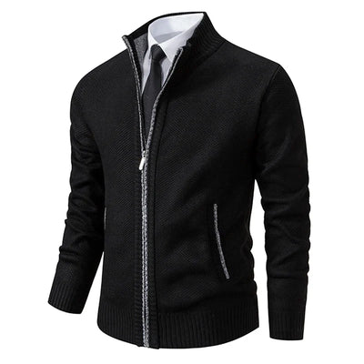 Men’s Fleece Vest – Slim Fit – Stand Collar – Full Zip – Soft Warm Layering Piece