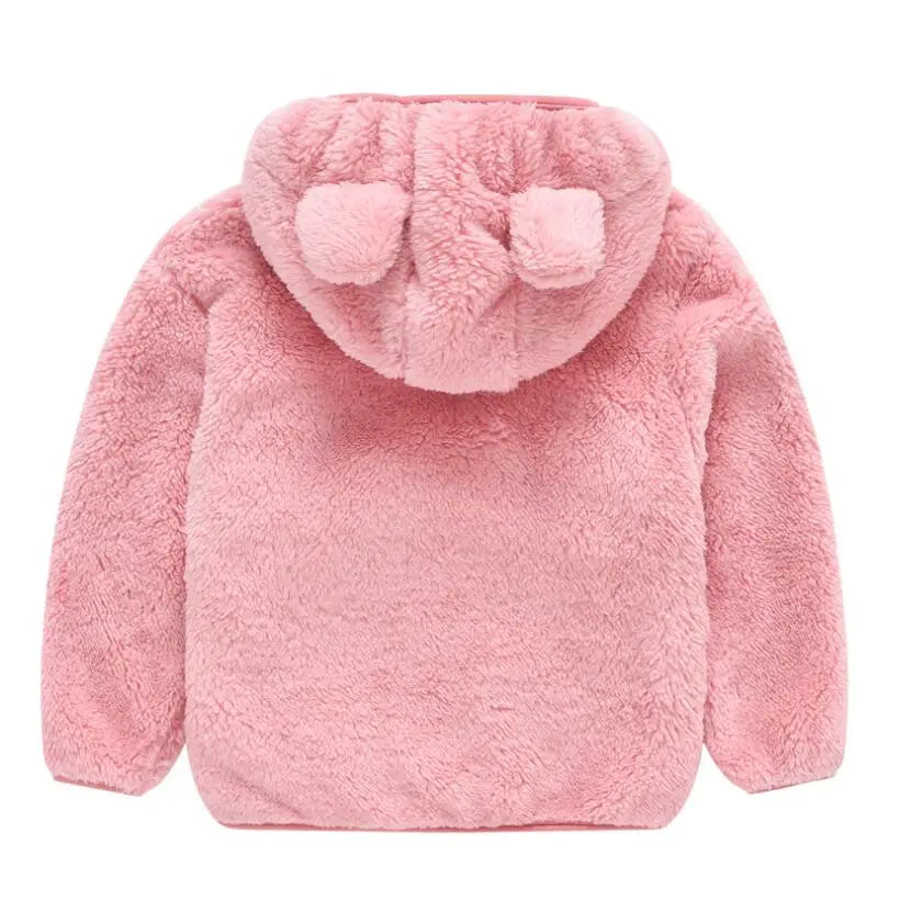 Baby's cute fleece winter coat with hood