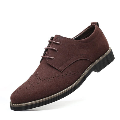 Men’s Oxford Shoes - Suede Finish - Brogue Detailing - Formal Smart Casual Wear