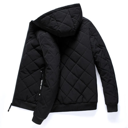 Men's quilted jacket with hood