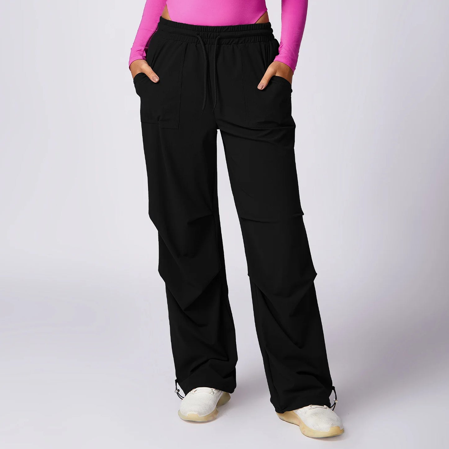 Women's quick drying pants with elastic waistband and pockets