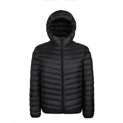 Men's hooded winter down jacket