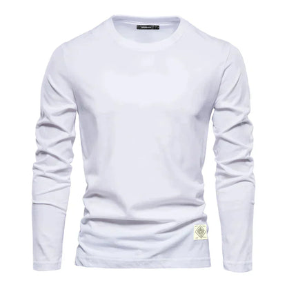 Long-sleeve casual crewneck tee for men