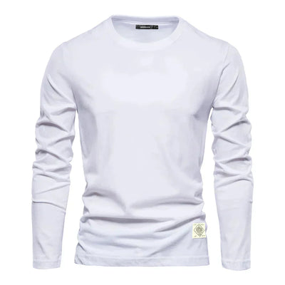 Long-sleeve casual crewneck tee for men