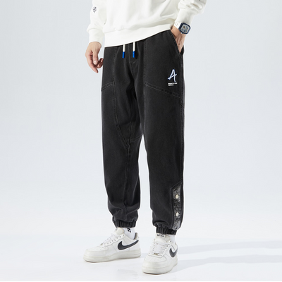 Men’s Denim Joggers – Relaxed Fit – Elastic Waist & Cuffs – Multi-Pocket Casual Wear