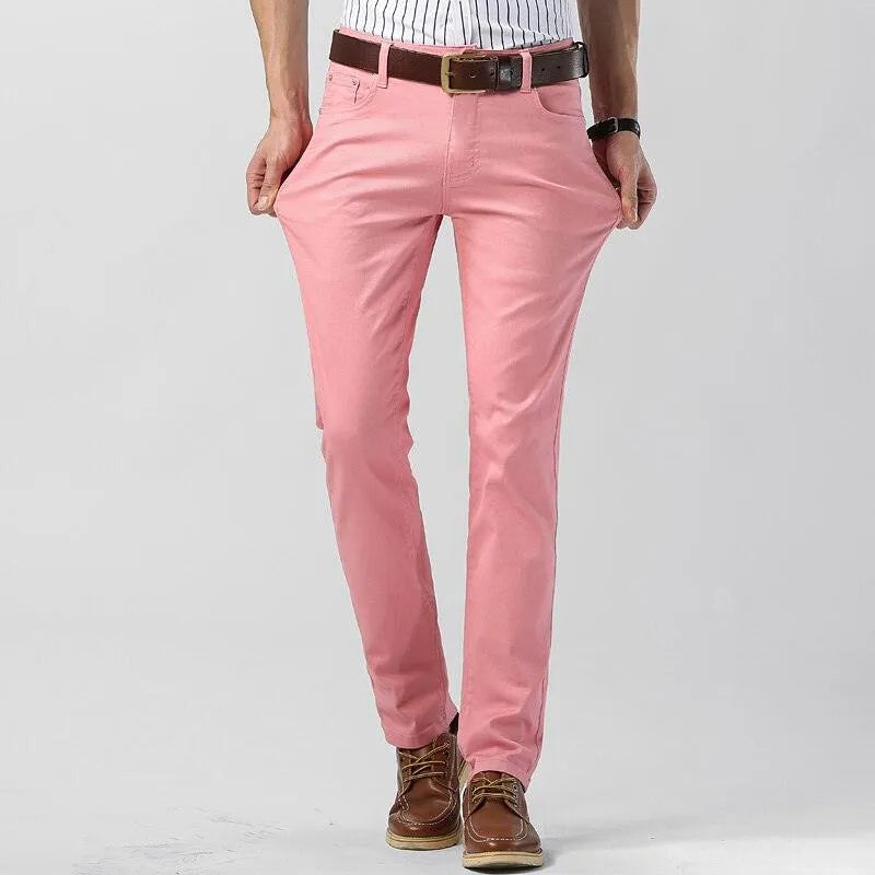 Men’s Slim-Fit Trousers - Breathable Cotton - Tailored Modern Look - Versatile Wear