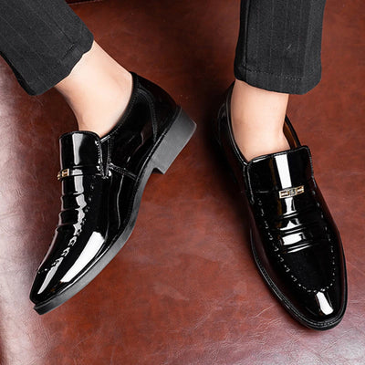 Men’s Patent Leather Loafers – Slip-On Formal Shoes – Elegant & Polished Finish
