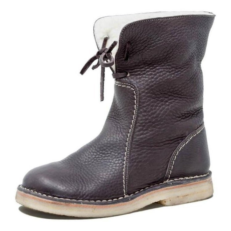 Women's leather ankle boots with laces