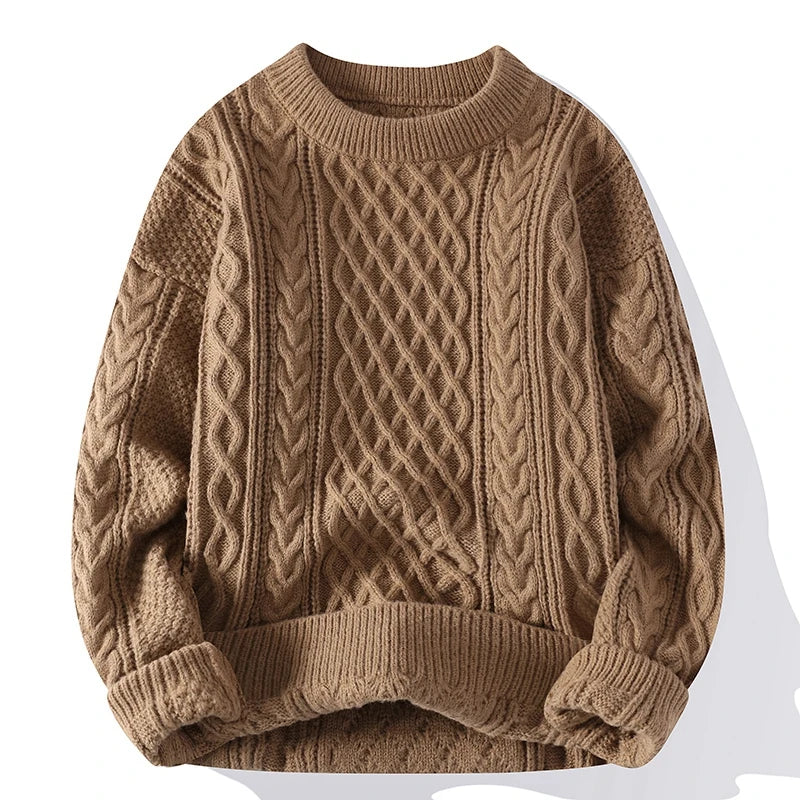 Men's warm cable knit sweater