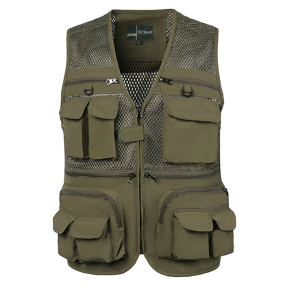 Tactical vest for men with multiple pockets