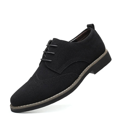 Men’s Oxford Shoes - Suede Finish - Brogue Detailing - Formal Smart Casual Wear