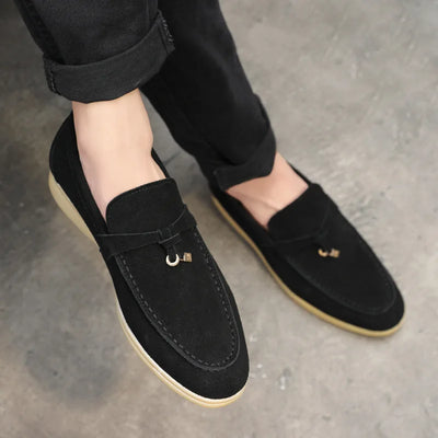 Men’s Suede Loafers – Slip-On Design – Rubber Sole – Smart-Casual Streamlined Fit