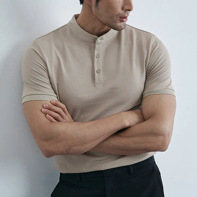 Men’s Slim Fit Tee – Lightweight Cotton – Collared Neck – Short Sleeve Casual Wear