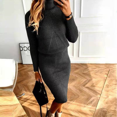 Cozy Knit Pullover Dress - Soft Knitted Winter Wear