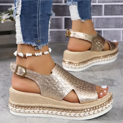 Women’s Platform Sandals – Orthopedic Support – Slingback Strap