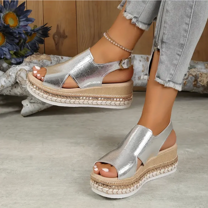 Women’s Platform Sandals – Orthopedic Support – Slingback Strap
