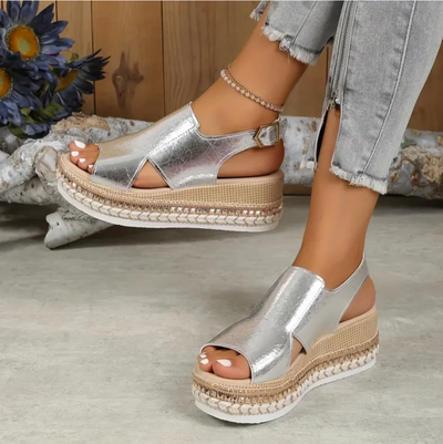 Women’s Platform Sandals – Orthopedic Support – Slingback Strap